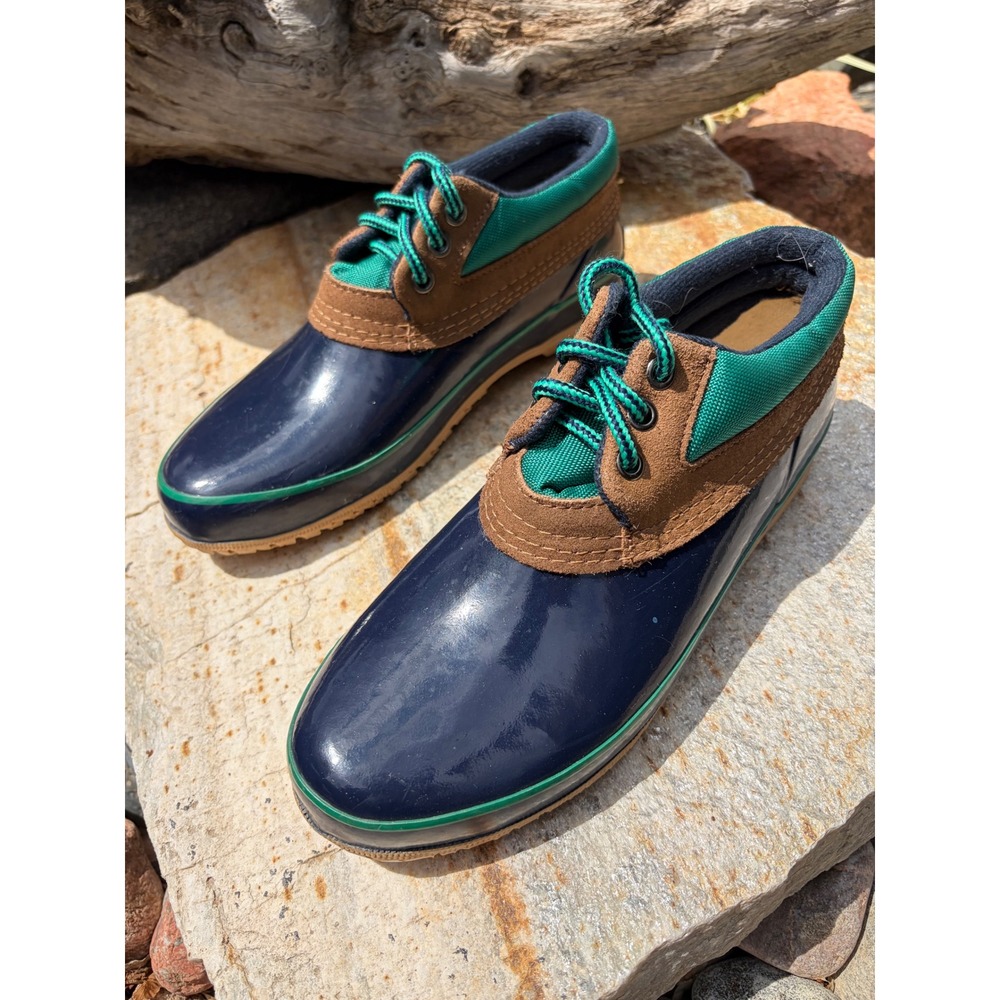 North Woods Womens Navy Blue Green Duck Boots Thermolite Insulated Size 9 - Picture 6 of 8
